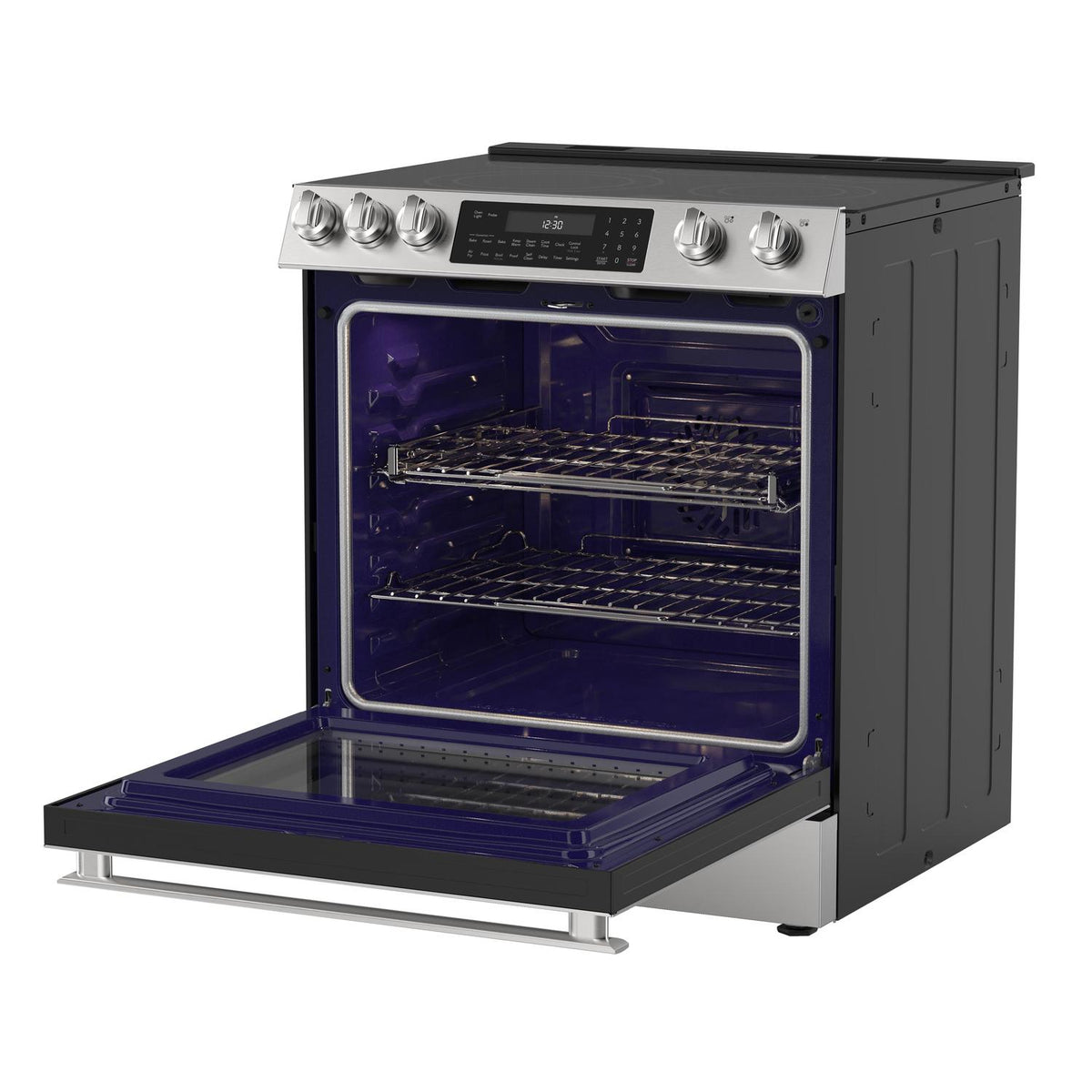 30 in. 5 Burner 6.3 cu. ft. Slide-in Electric Range with True European Convection