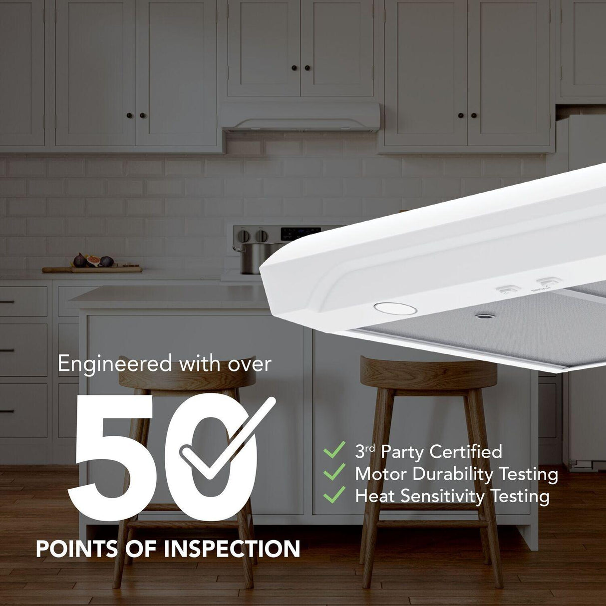 Alta 30-Inch 350 MAX Blower CFM 1.5 Sones White Range Hood