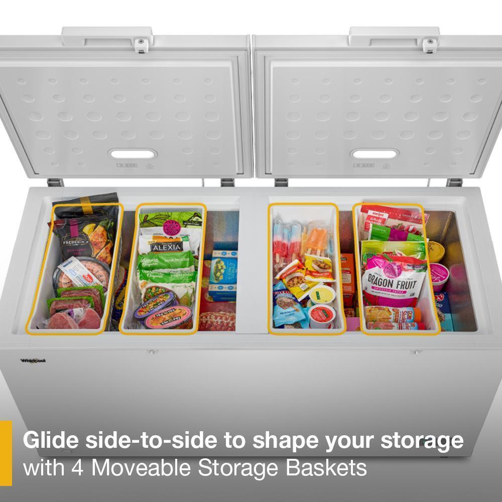 Whirlpool® 19 cu. ft. Convertible Freezer-to-Fridge Chest Freezer with 4 Storage Baskets