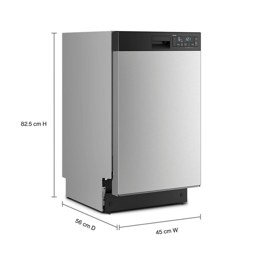 18" Stainless Steel Dishwasher with Half Load Cycle and Triple Spray Arms - 48 dBA