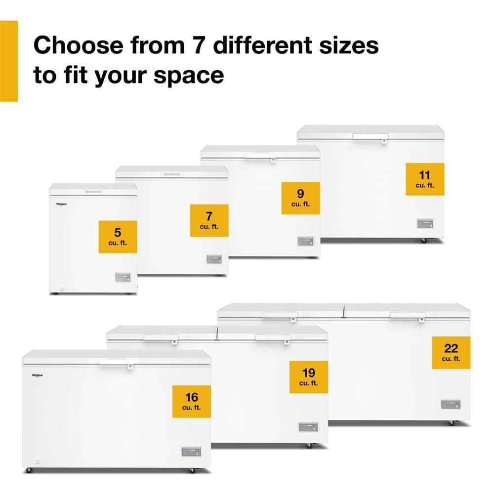 Whirlpool® 16 cu. ft. Convertible Freezer-to-Fridge Chest Freezer with 3 Storage Baskets