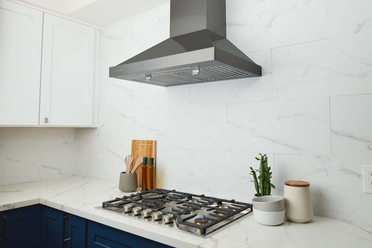 Hauslane Chef 30-in Convertible Black Stainless Steel Wall-Mounted Range Hood