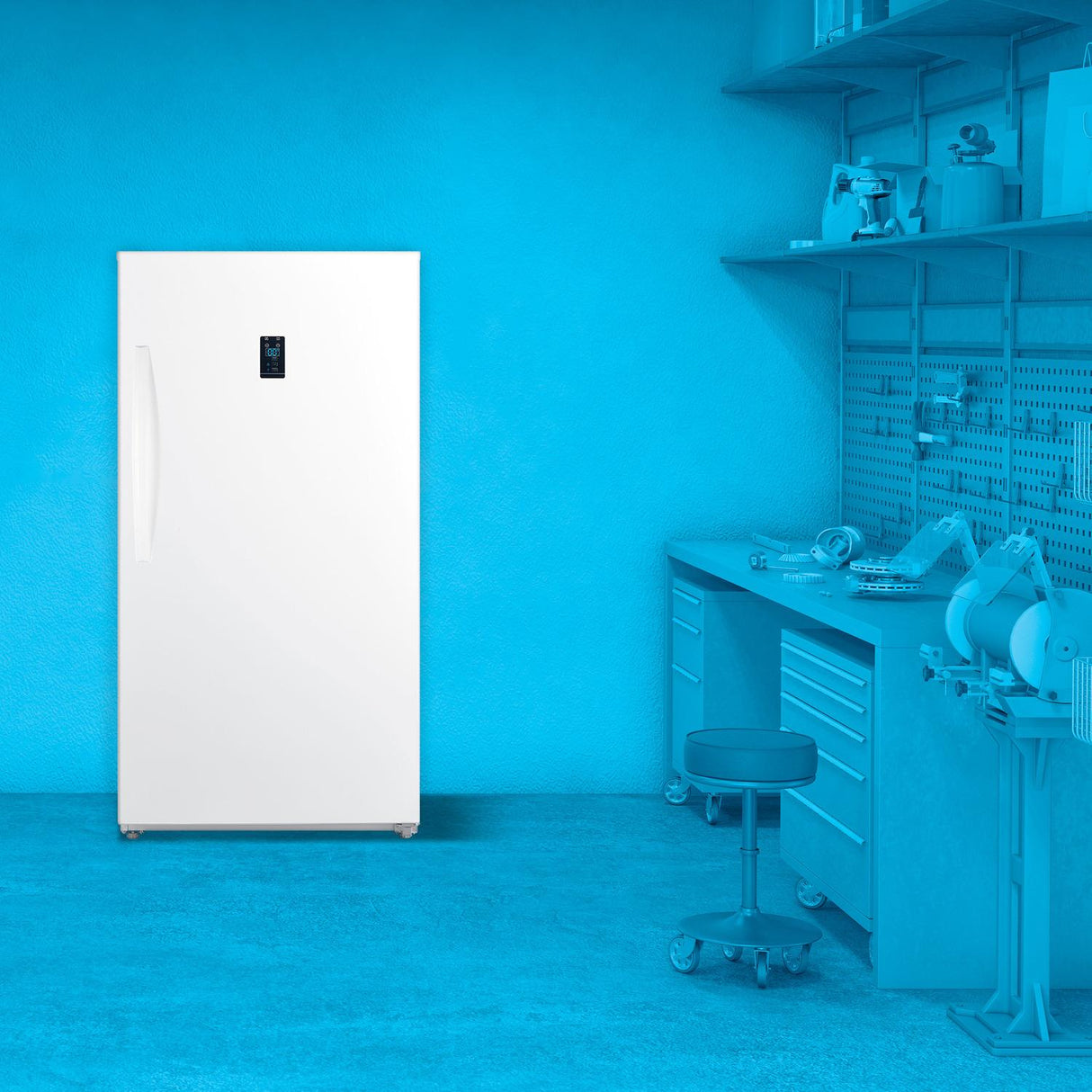 Element Electronics 17.0 cu. ft. Upright Convertible Freezer/Refrigerator - White, ENERGY STAR (EUF17CEBW)
