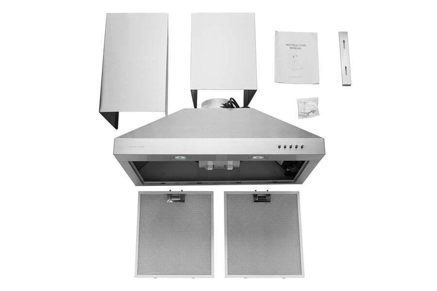 Hauslane Chef 30-in Convertible Stainless Steel Wall-Mounted Range Hood