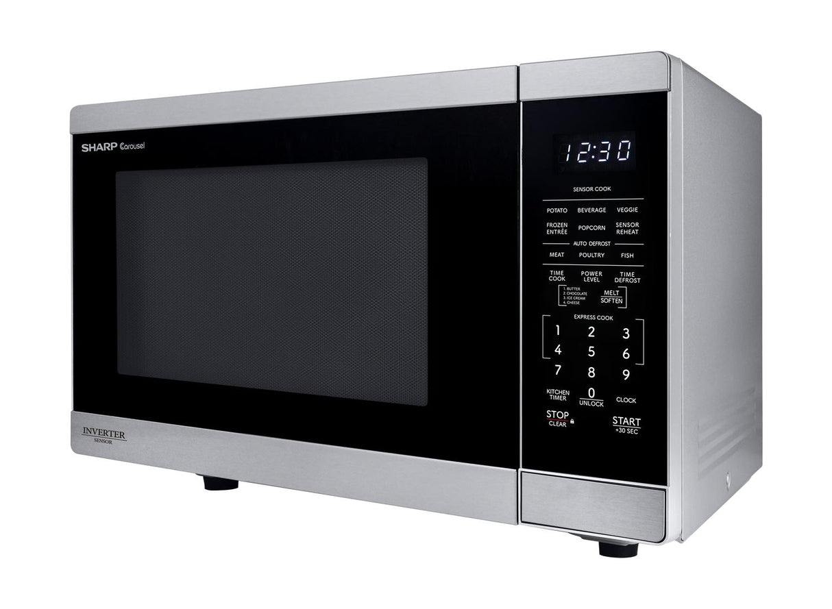 Sharp 1.4 cu. ft. 1100W Stainless Steel Countertop Microwave Oven with Inverter Technology