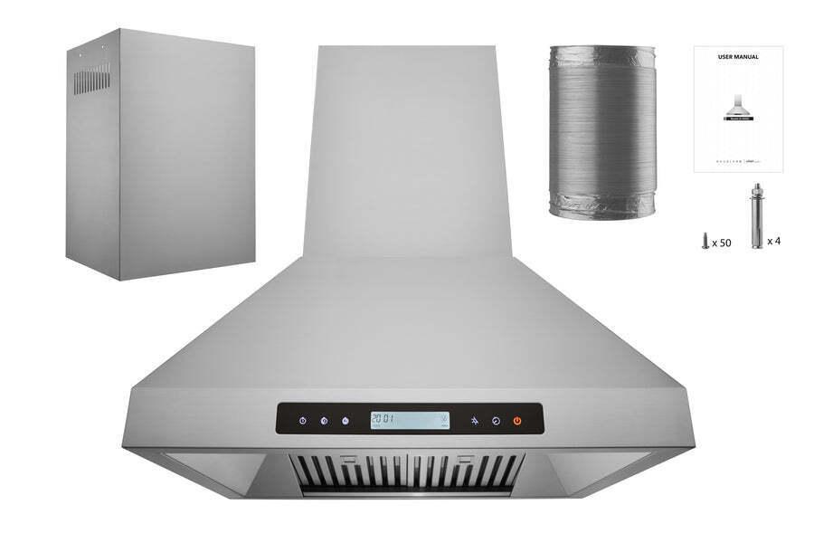 Hauslane Chef 36-in Ducted Stainless Steel Island Range Hood