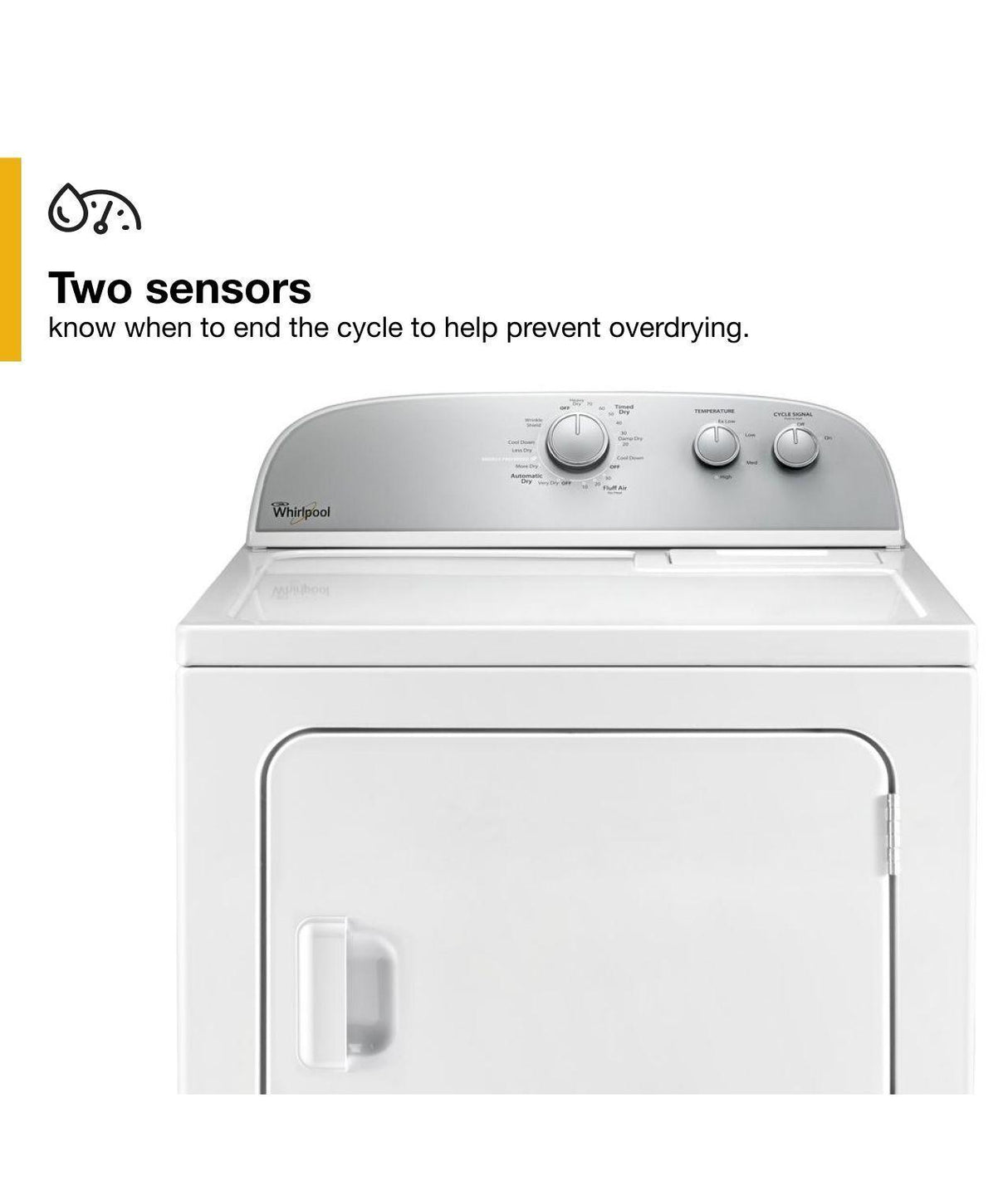 5.9 cu.ft Top Load Electric Dryer with AutoDry™ Drying System - White