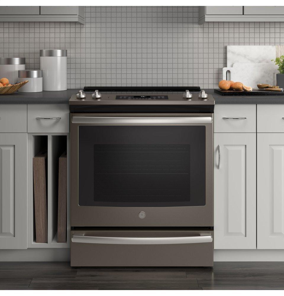 GE® 30" Slide-In Electric Convection Range