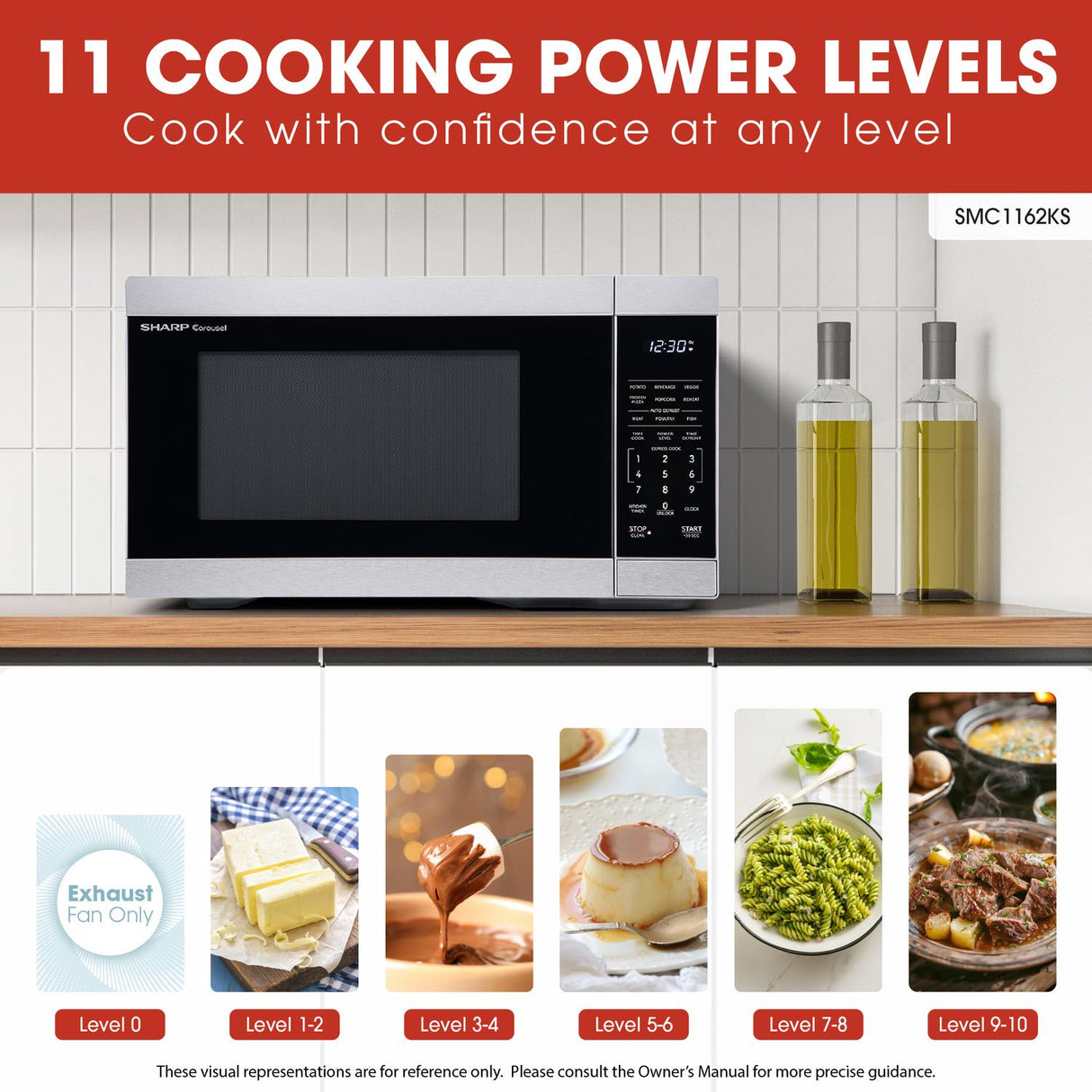 Sharp 1.1 cu. ft. 1000W Stainless Steel Countertop Microwave Oven
