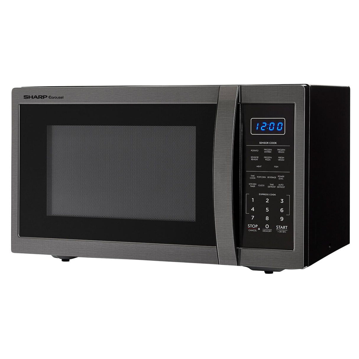 1.4 cu. ft. 1100W Sharp Black Stainless Steel Countertop Microwave Oven