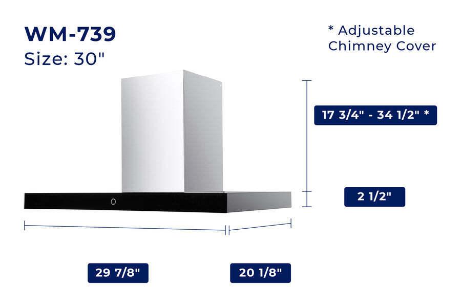 Hauslane Chef 30-in Convertible Stainless Steel Wall-Mounted Range Hood