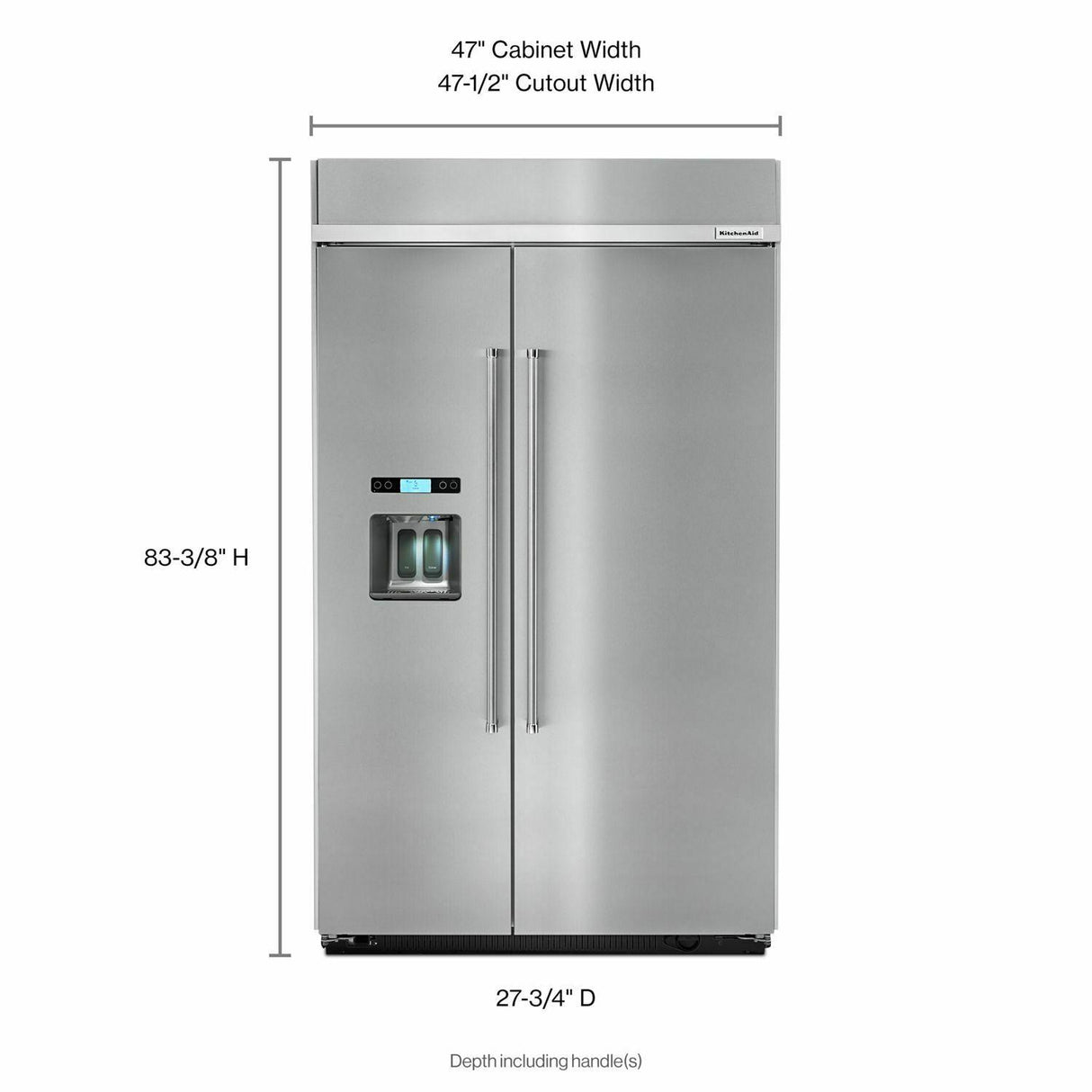 29.5 cu. ft 48-Inch Width Built-In Side by Side Refrigerator - Stainless Steel