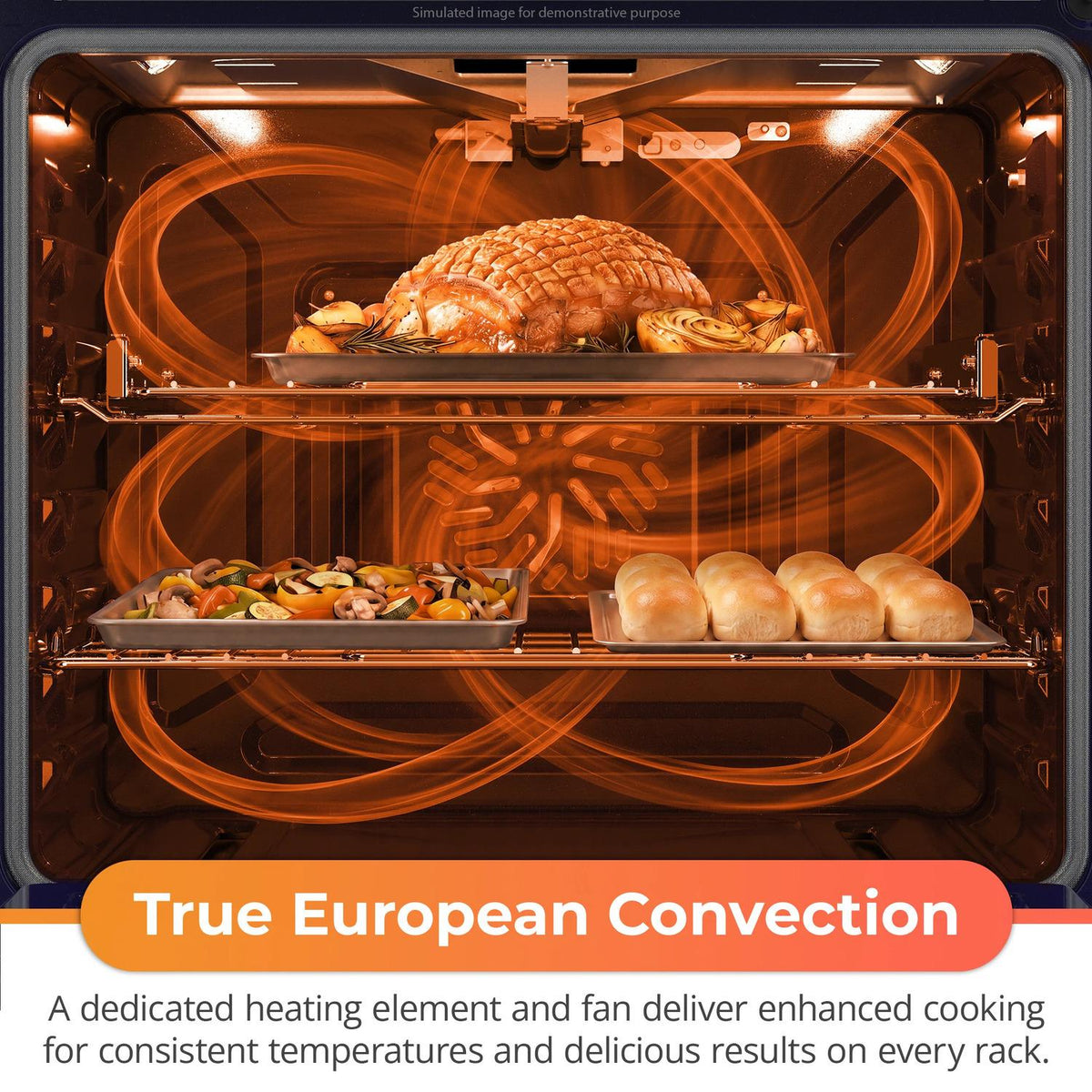 30 in. 5 Burner 6.1 cu. ft. Slide-in Gas Range with True European Convection