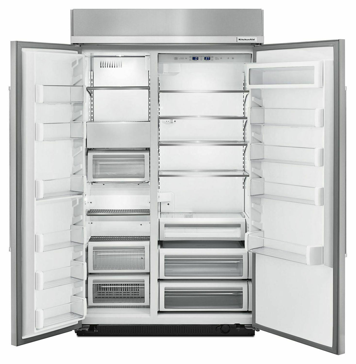 30.0 cu. ft 48-Inch Width Built-In Side by Side Refrigerator with PrintShield™ Finish - Stainless Steel with PrintShield™ Finish