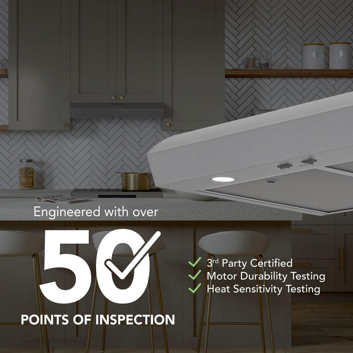 Mantra 36-Inch 350 MAX Blower CFM 1.5 Sones Stainless Steel Range Hood
