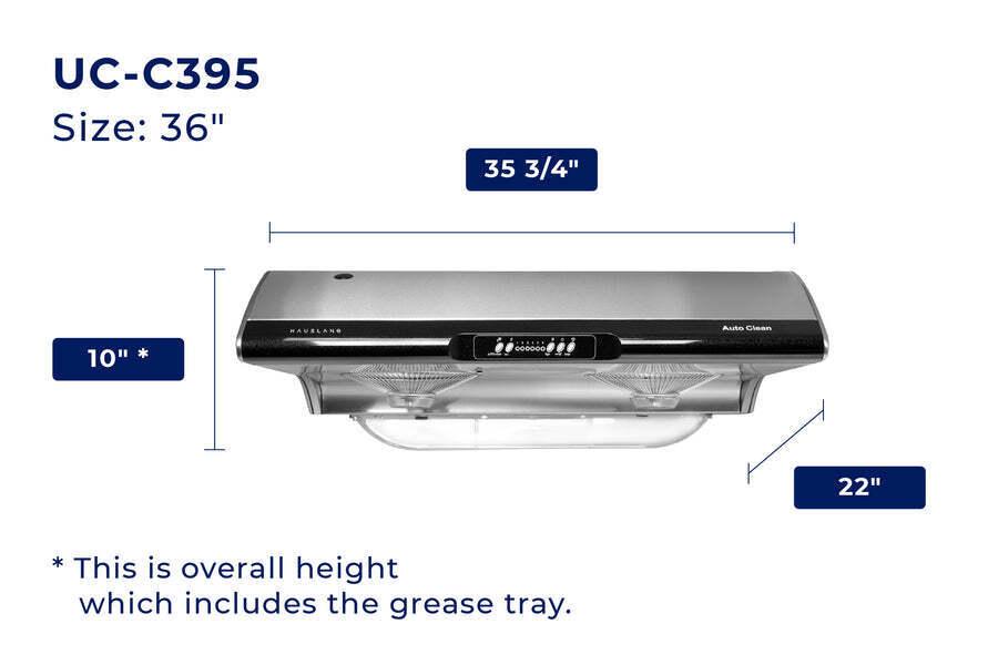 Hauslane Chef 36-in Ducted Stainless Steel Undercabinet Range Hood