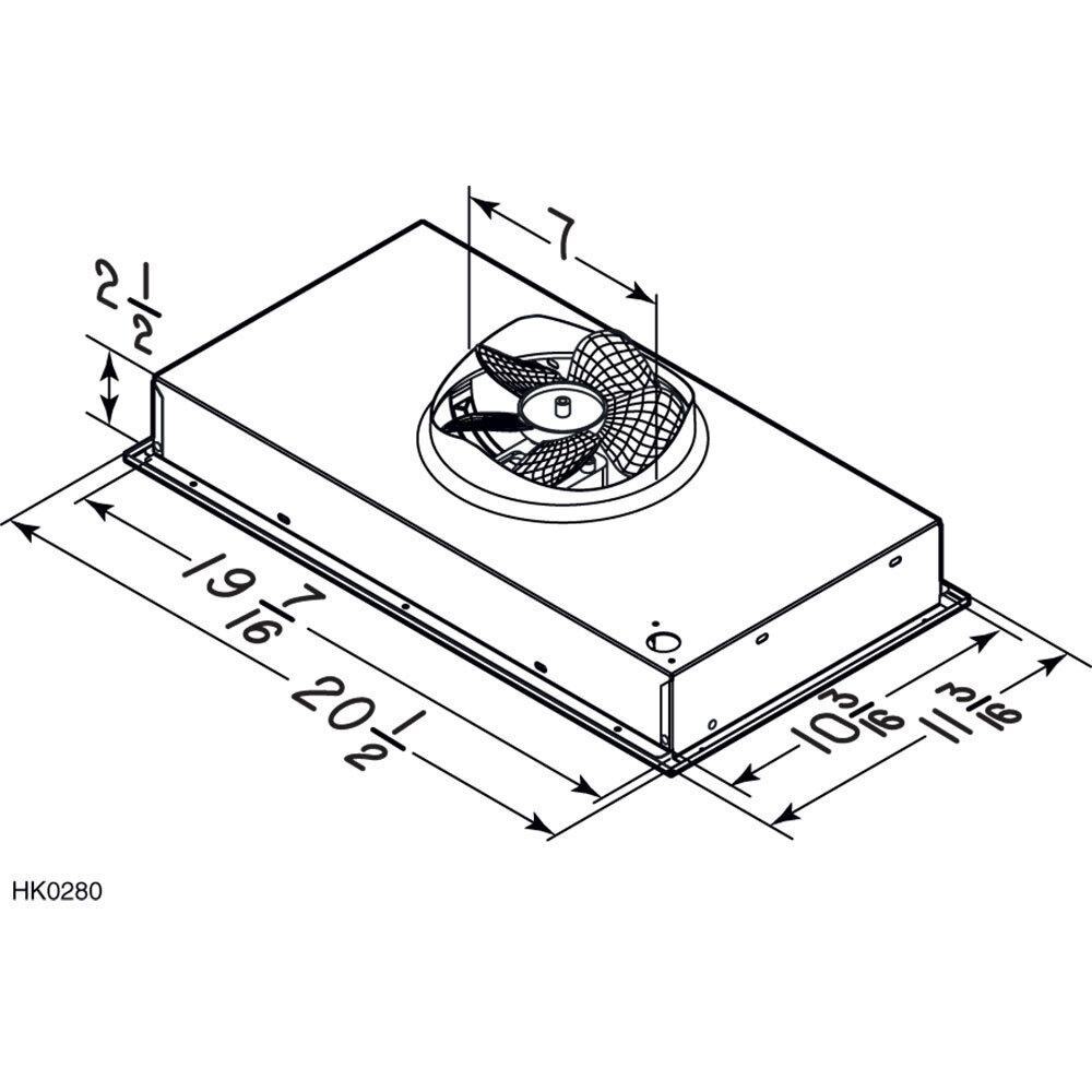 **DISCONTINUED** Broan® 20.5-Inch Custom Range Hood Power Pack, 300 Max Blower CFM, Stainless Steel **DISCONTINUED**