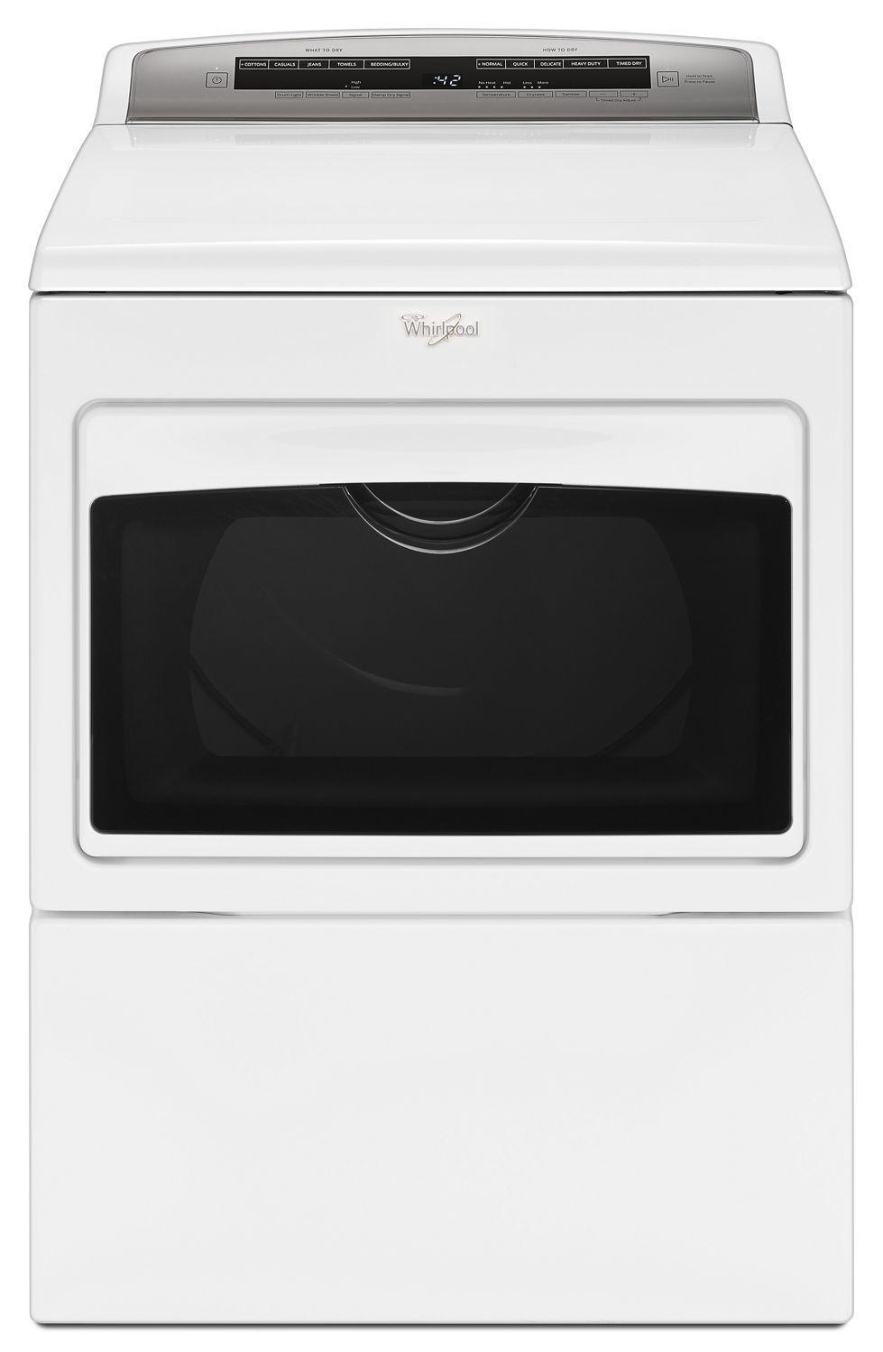 7.4 cu.ft Top Load HE Gas Dryer with AccuDry , Intuitive Touch Controls White