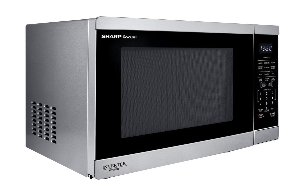 Sharp 1.4 cu. ft. 1100W Stainless Steel Countertop Microwave Oven with Inverter Technology