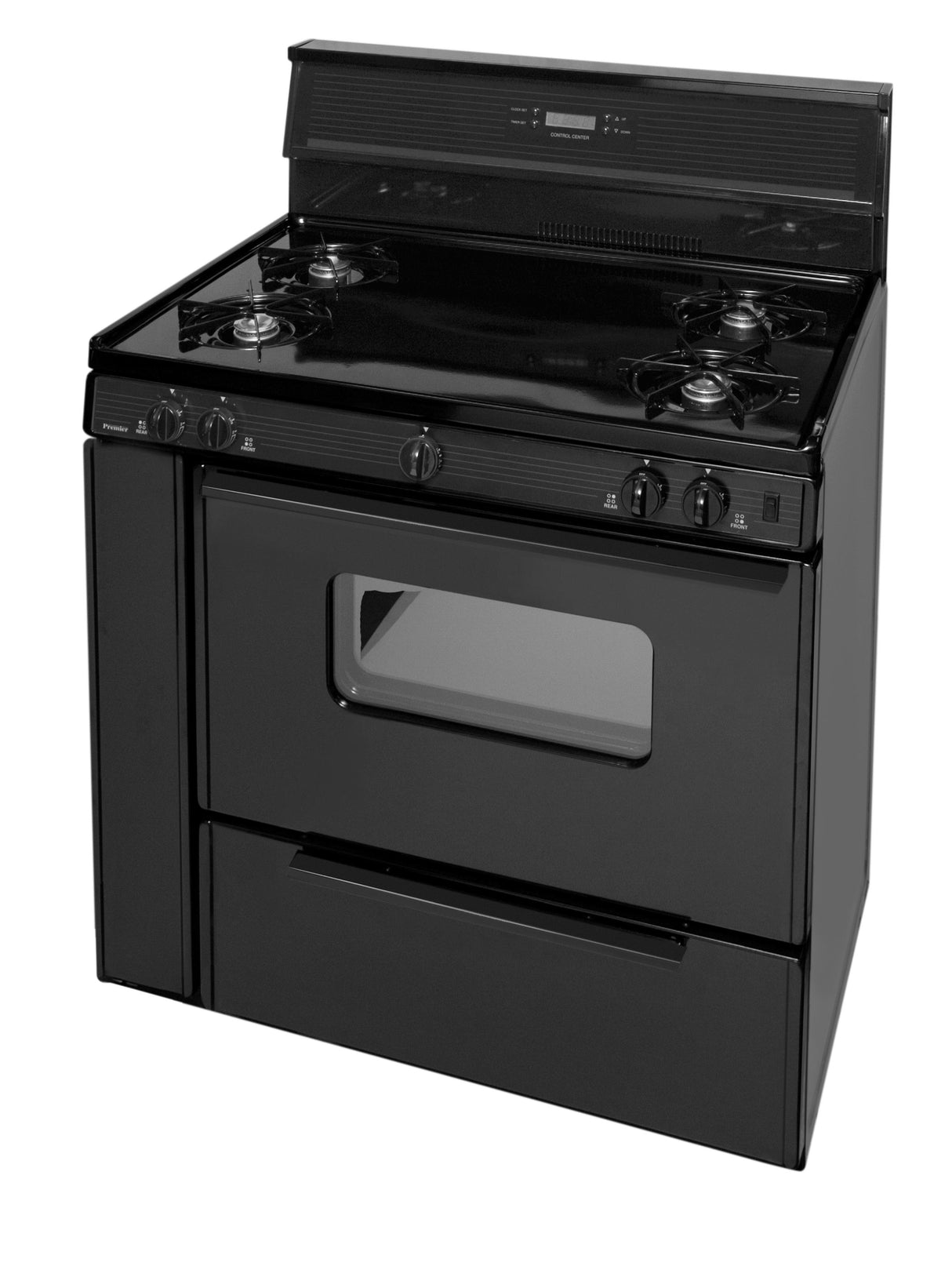 36 in. 3.91 cu. Ft. Electronic Spark Open Burner Range- Black