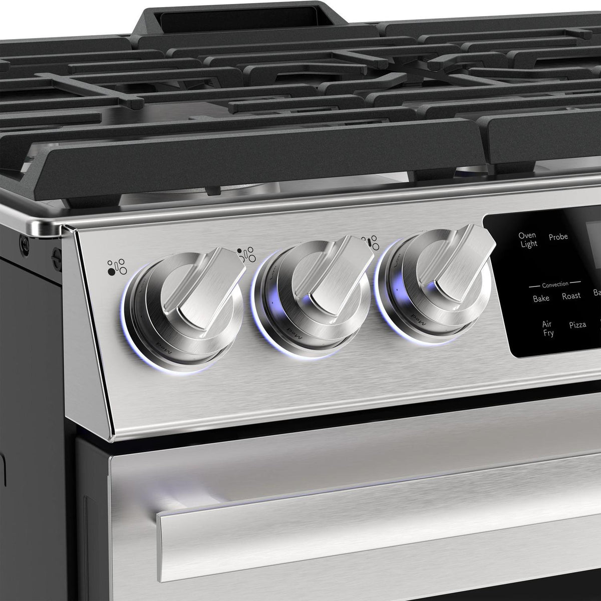 30 in. 5 Burner 6.1 cu. ft. Slide-in Gas Range with True European Convection