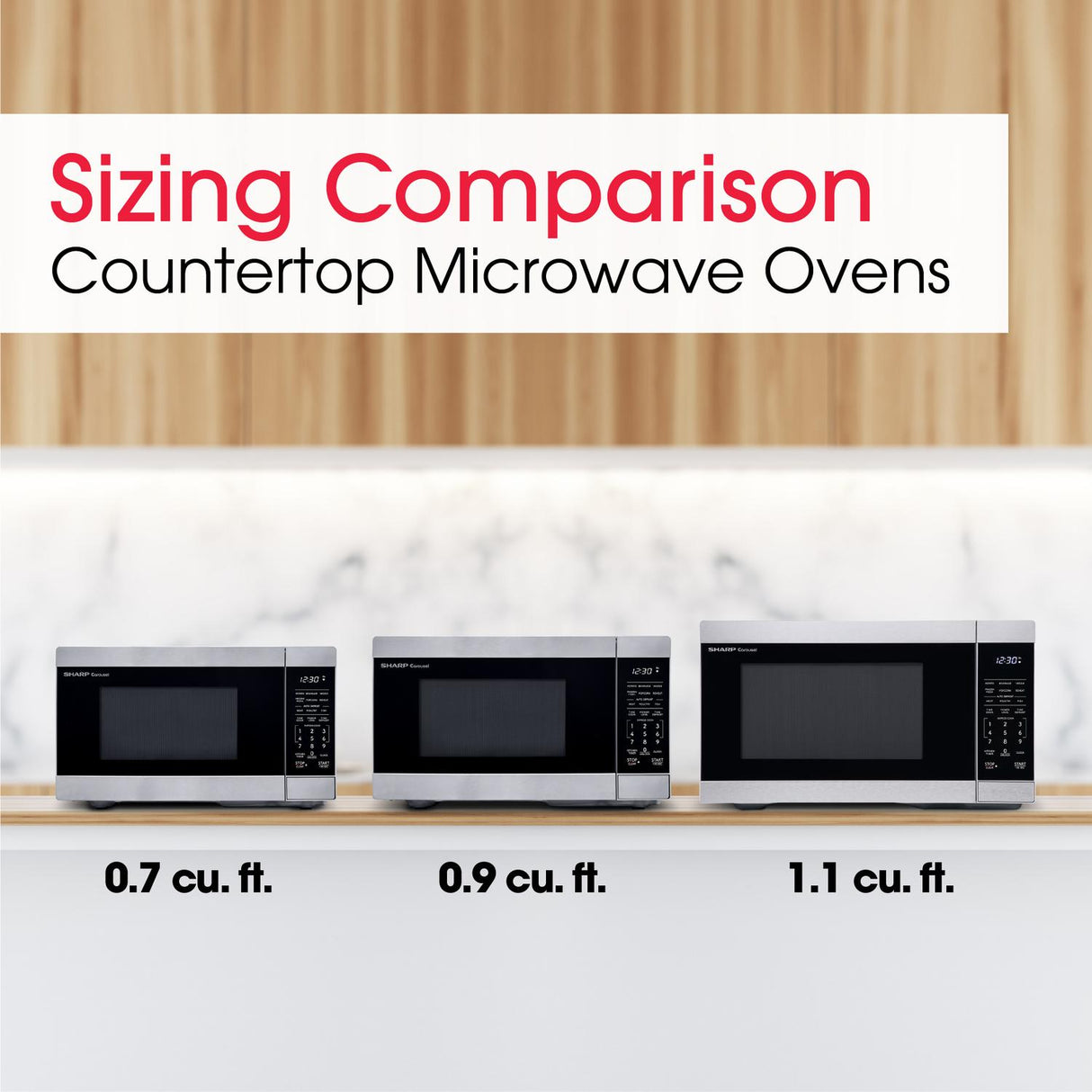 Sharp 1.1 cu. ft. 1000W Stainless Steel Countertop Microwave Oven
