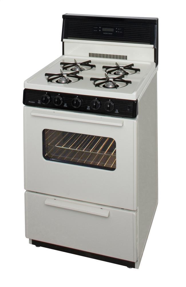 24 in. Freestanding Gas Range in Biscuit