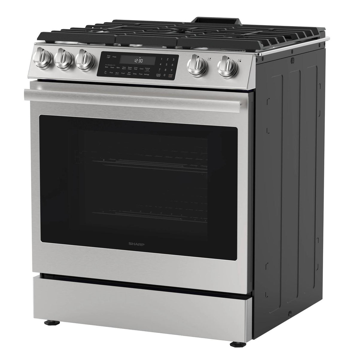 30 in. 5 Burner 6.1 cu. ft. Slide-in Gas Range with True European Convection