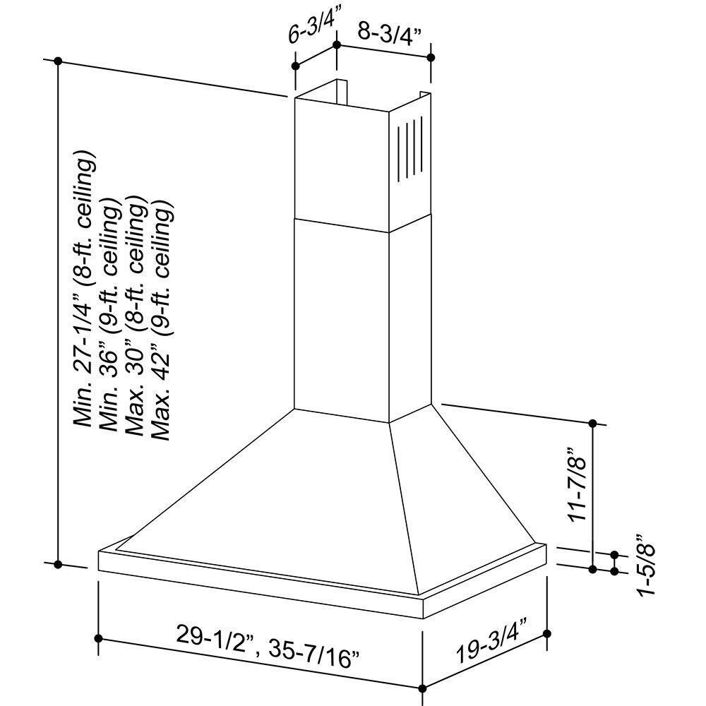 **DISCONTINUED** Broan® 30-Inch European Style Wall-Mount Chimney Range Hood, 450 CFM, Stainless Steel