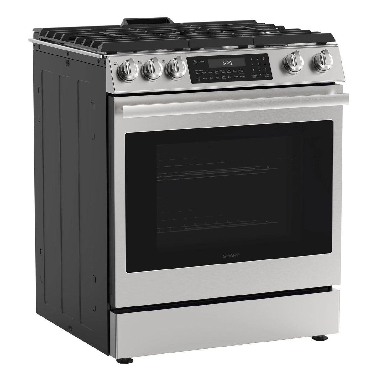 30 in. 5 Burner 6.1 cu. ft. Slide-in Gas Range with True European Convection