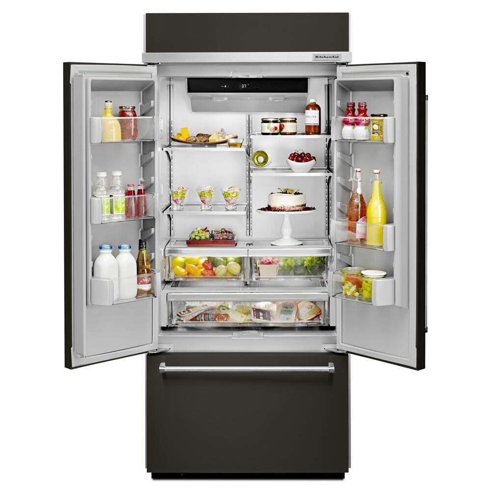 20.8 Cu. Ft. 36" Width Built In Stainless Steel French Door Refrigerator with Platinum Interior Design