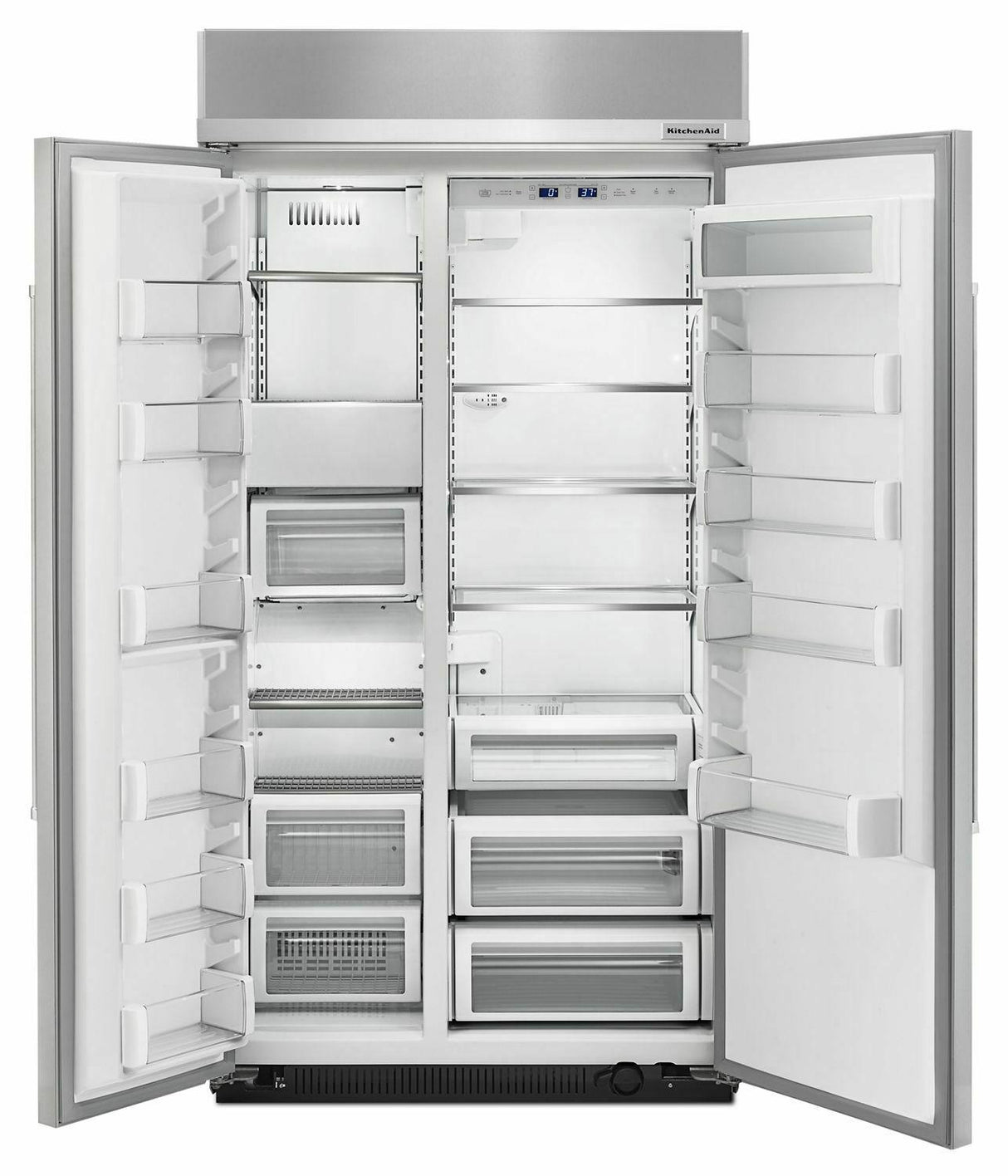 25.5 cu. ft 42-Inch Width Built-In Side by Side Refrigerator with PrintShield™ Finish - Stainless Steel