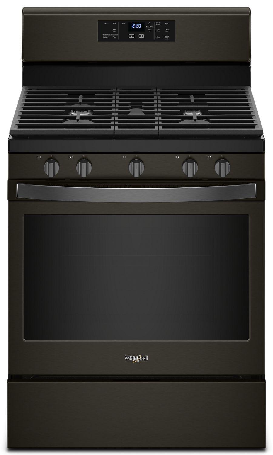 5.0 cu. ft. Freestanding Gas Range with Center Oval Burner Black Stainless