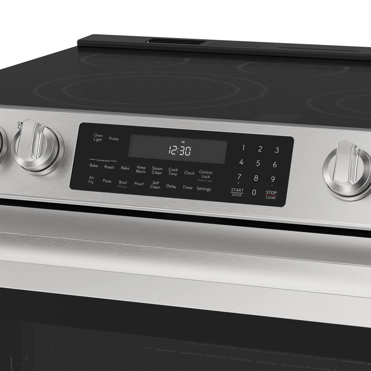 30 in. 5 Burner 6.3 cu. ft. Slide-in Electric Range with True European Convection