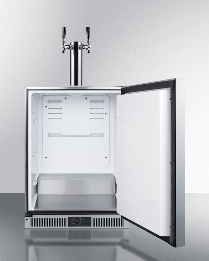 Built-in Frost-free Beer Dispenser With Dual Tap System for Two 1/6 Kegs