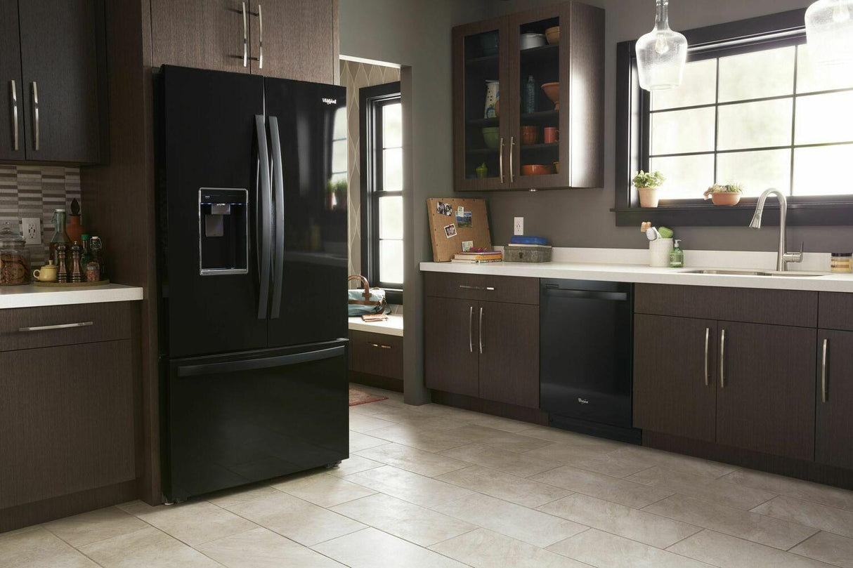 Stainless Steel Tub Dishwasher with Third Level Rack - Black
