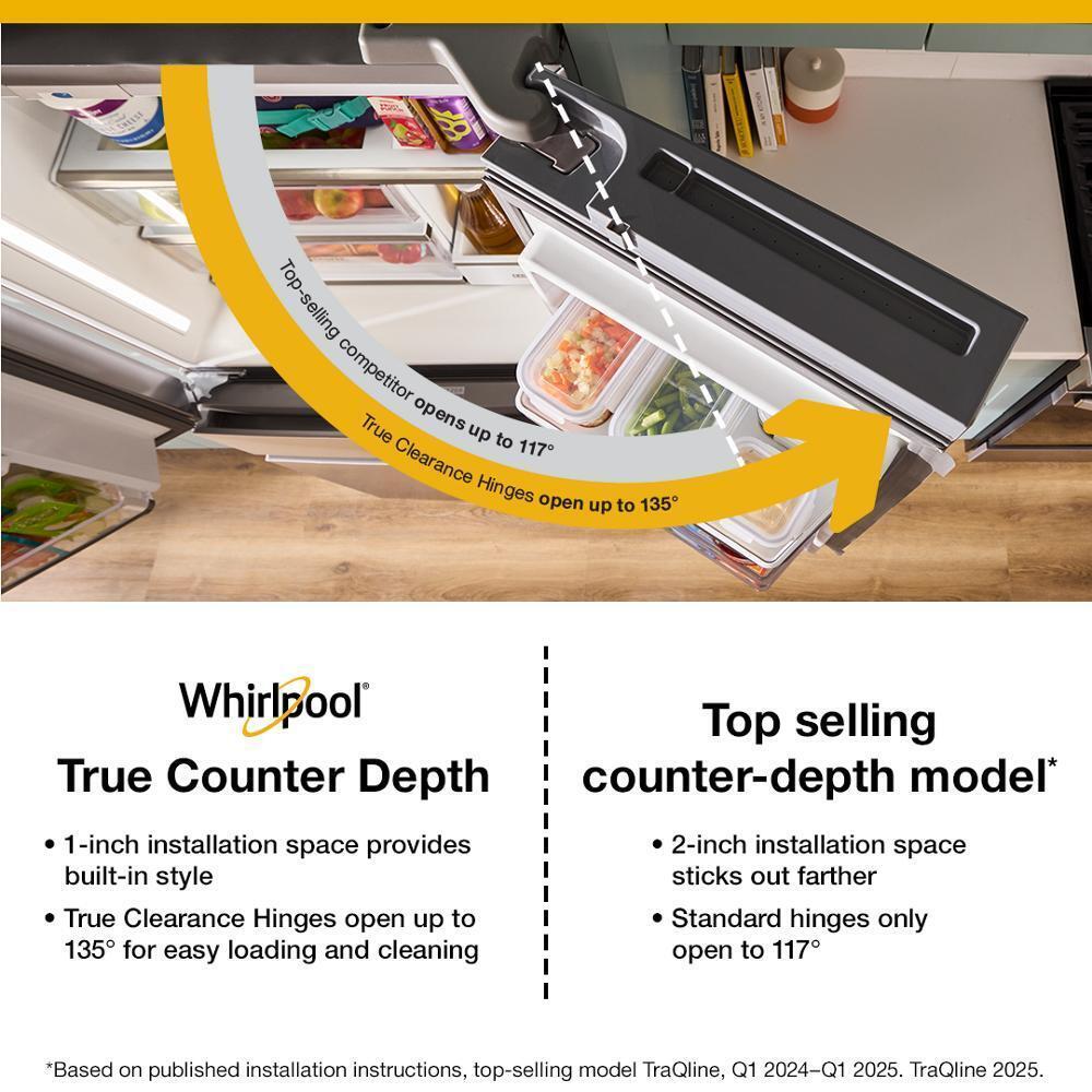 Whirlpool® 36-inch True Counter Depth 3-Door French Door Refrigerator with Nugget Ice - 23.4 cu. ft.