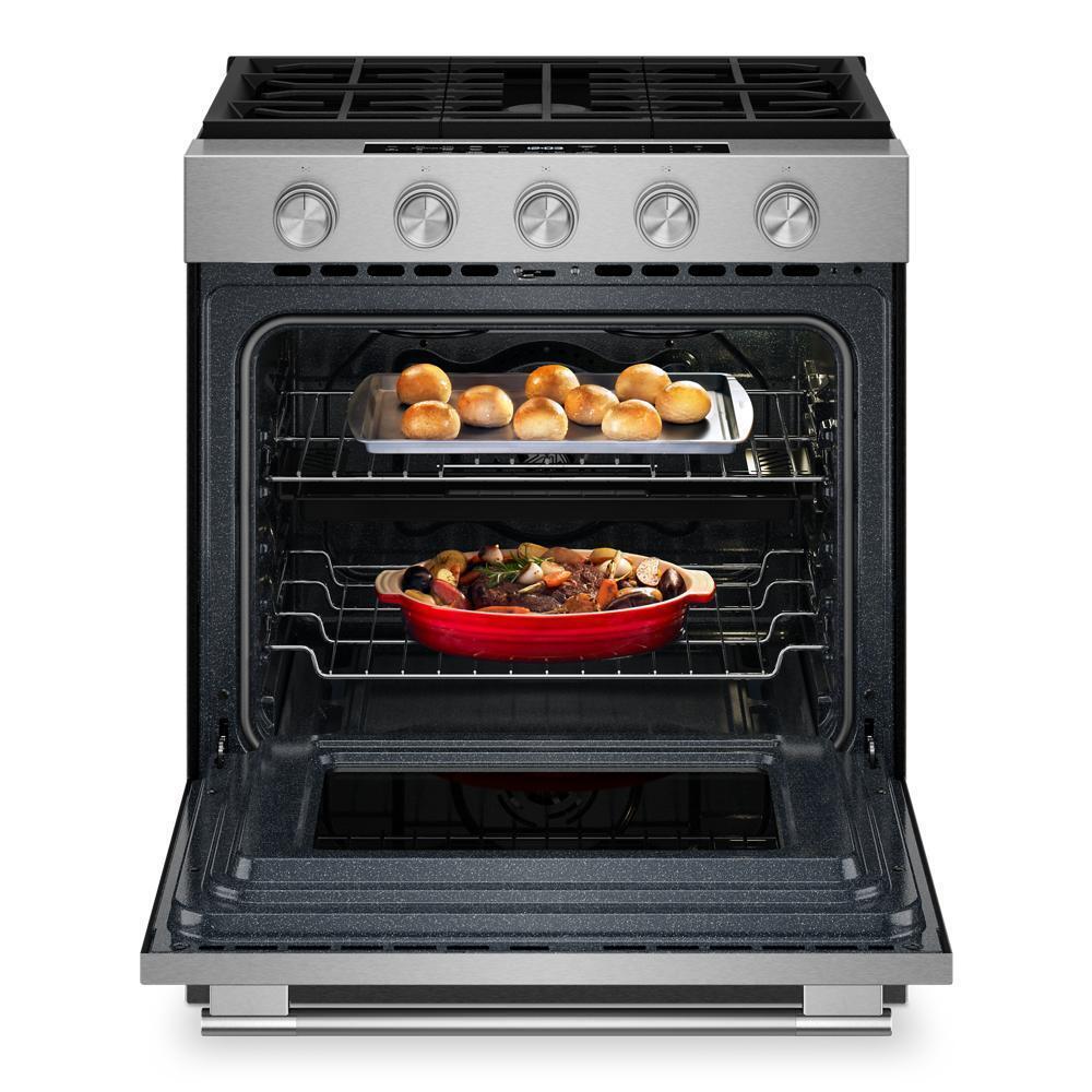 5.0 Cu. Ft. Smart Slide-in Gas Range with Convection Cooking Modes and 2-in-1 Burner