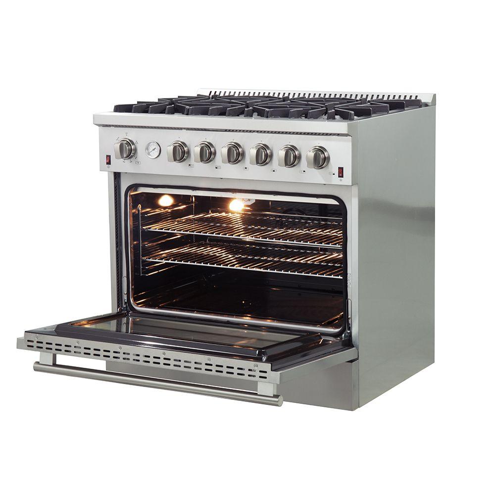 Forno - Silver Professional 36" Freestanding Gas Range