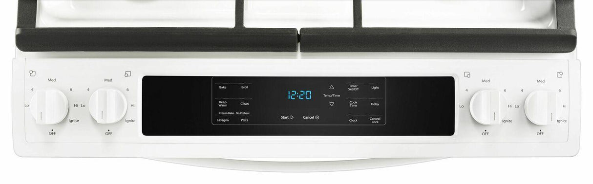 5.0 cu. ft. Front Control Gas Range with Cast-Iron Grates - White