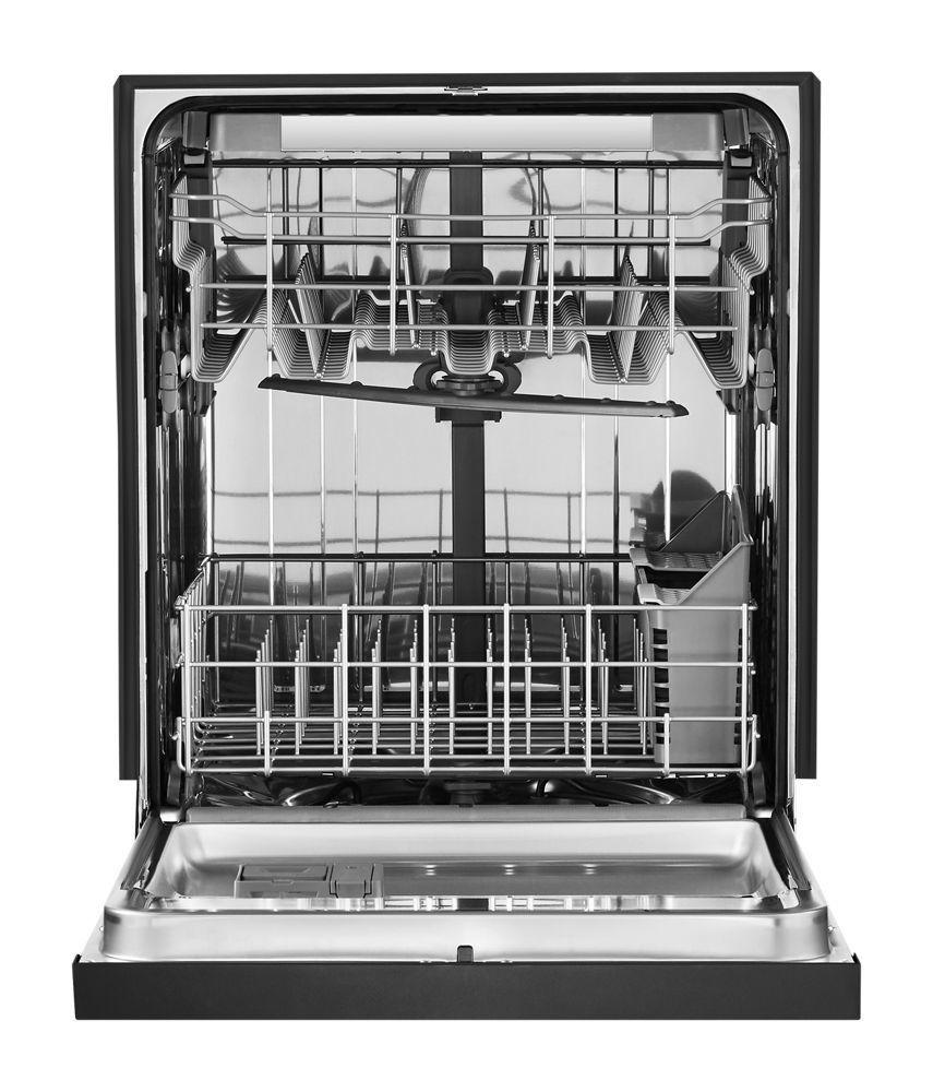 Stainless steel dishwasher with third level rack