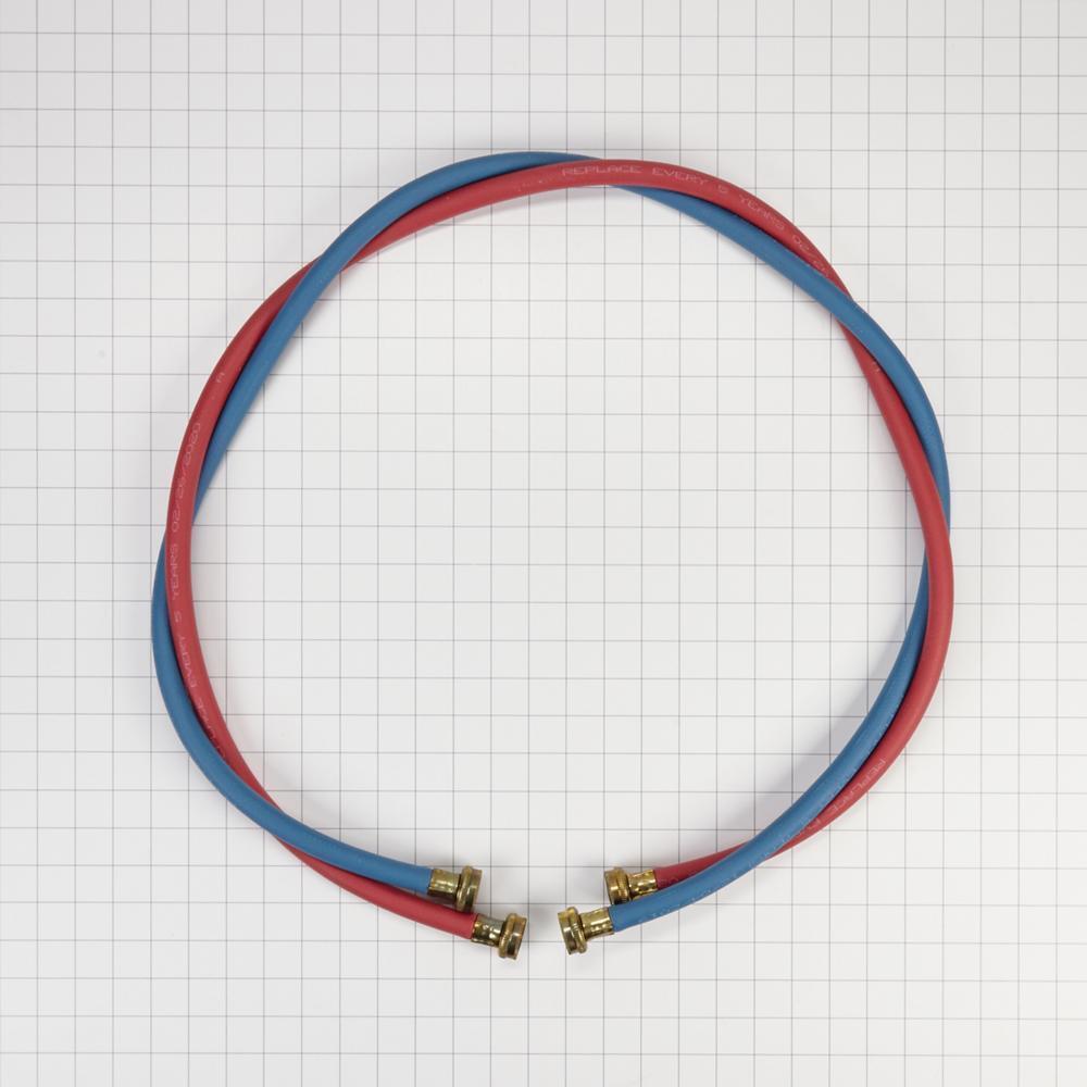 5' Rubber washer fill hoses rated 1000 PSI with 2 female connections and built-in O-Rings - 2 pack