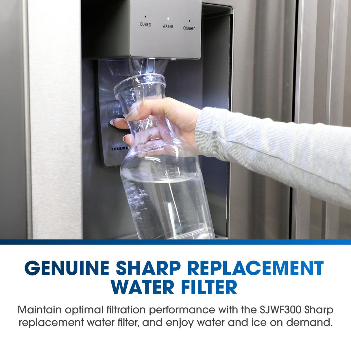 Replacement Water Filter for Sharp SJF2955MS and SJF2955KS Refrigerator - Filters Chlorine and Lead