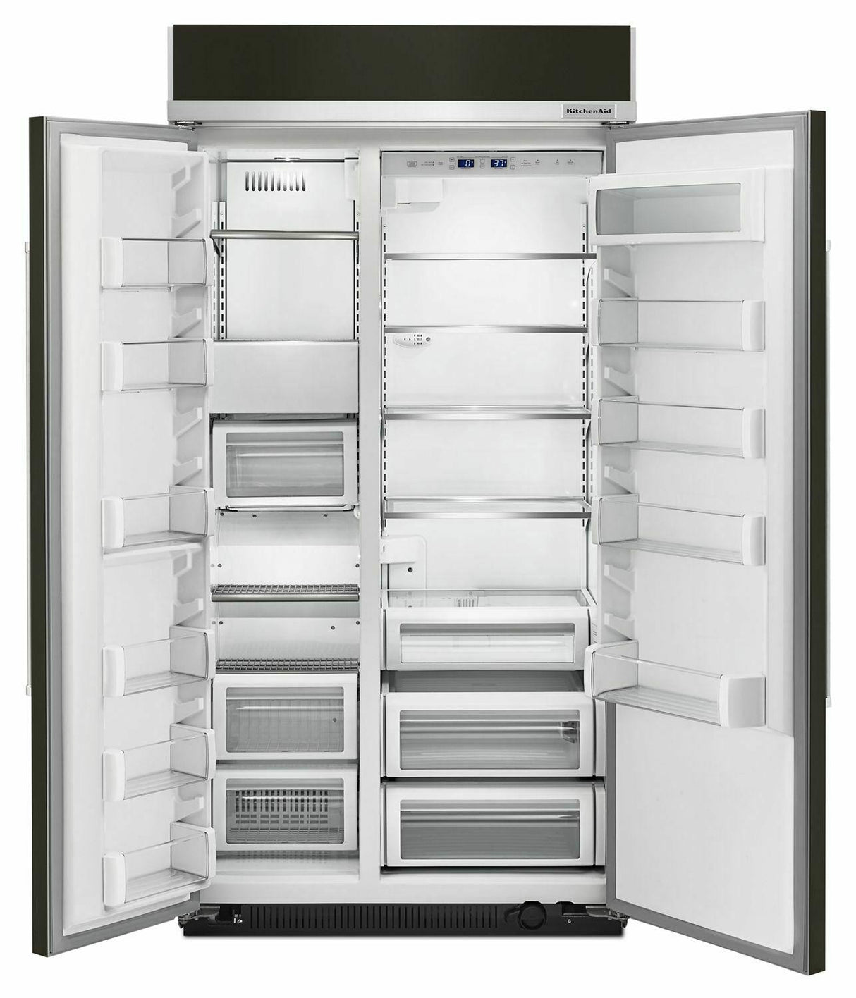 25.5 cu. ft 42-Inch Width Built-In Side by Side Refrigerator with PrintShield™ Finish - Black Stainless