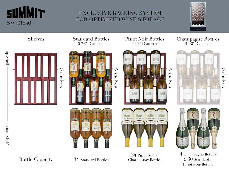 18" Wide Built-in Wine Cellar, ADA Compliant
