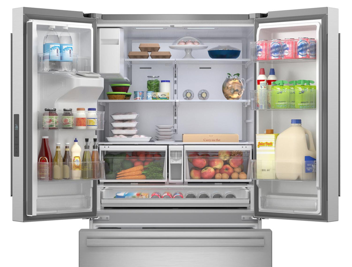 28.9 cu.ft. Standard Depth 36 in. French 3-Door Refrigerator with Water Dispenser in Stainless Steel