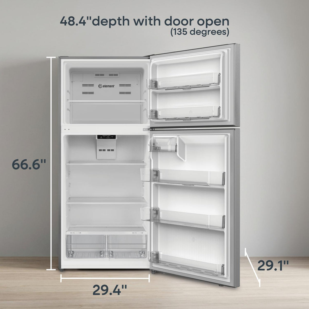 Element 18.2 cu. ft. Top Freezer Refrigerator - Stainless Steel, ENERGY STAR