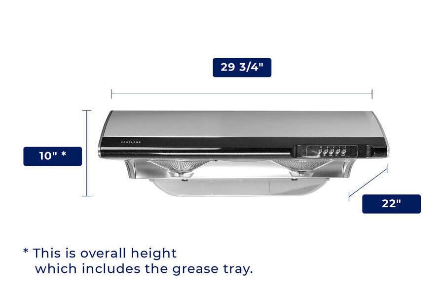 Hauslane Chef 30-in Ducted Stainless Steel Undercabinet Range Hood