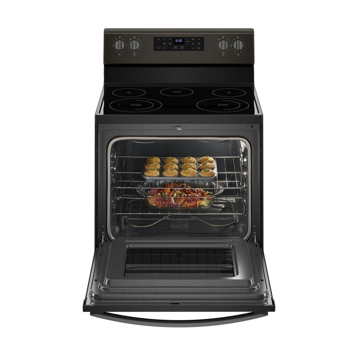 5.3 cu. ft. Freestanding Electric Range with Frozen Bake™ Technology - Black Stainless