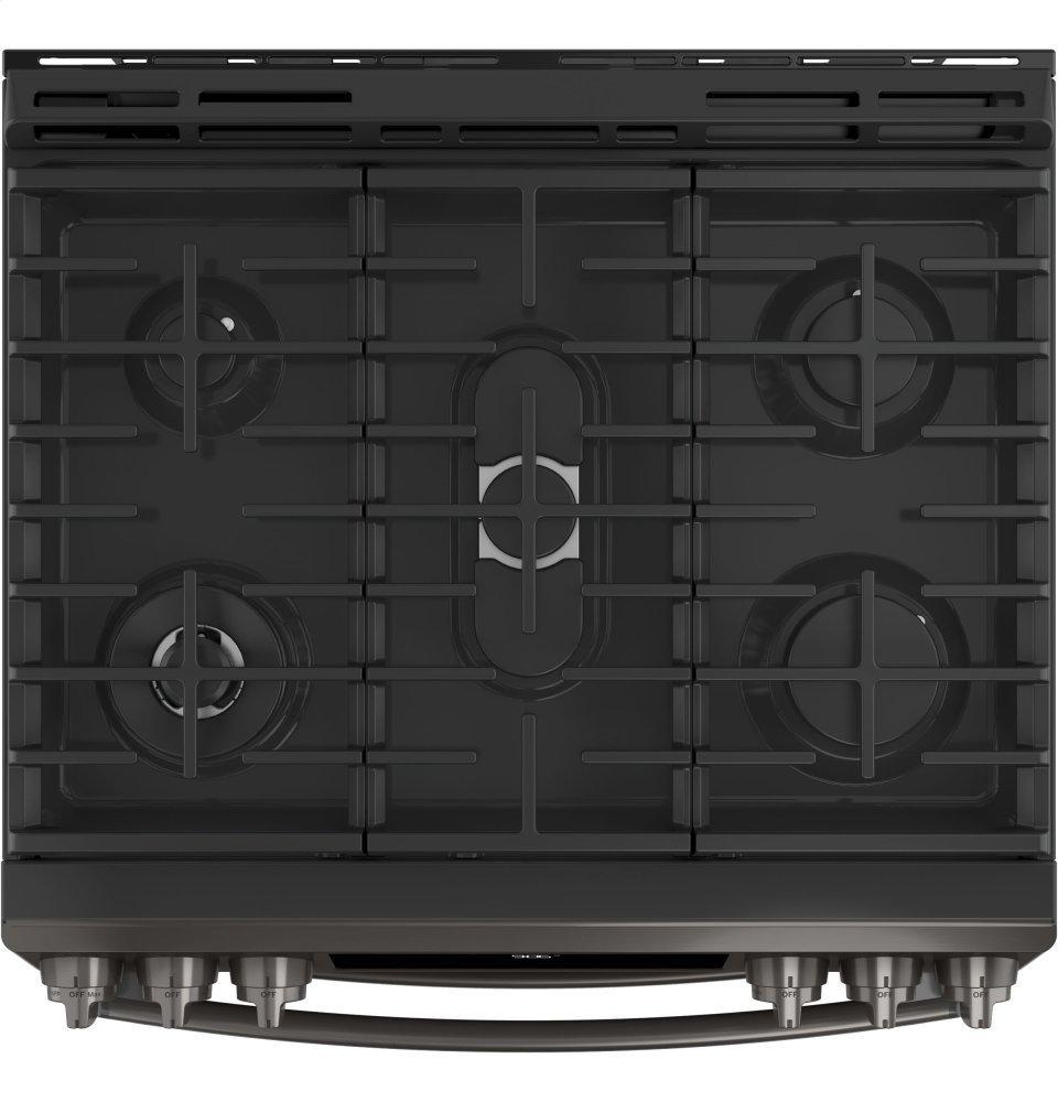 GE Profile™ 30" Smart Slide-In Front-Control Gas Double Oven Convection Range